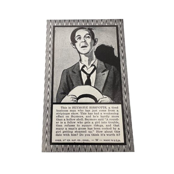 Set Of 5 Vintage 1941 Blind Date Arcade Cards Exhibit Supply Co. Chicago Humor - Picture 3 of 7